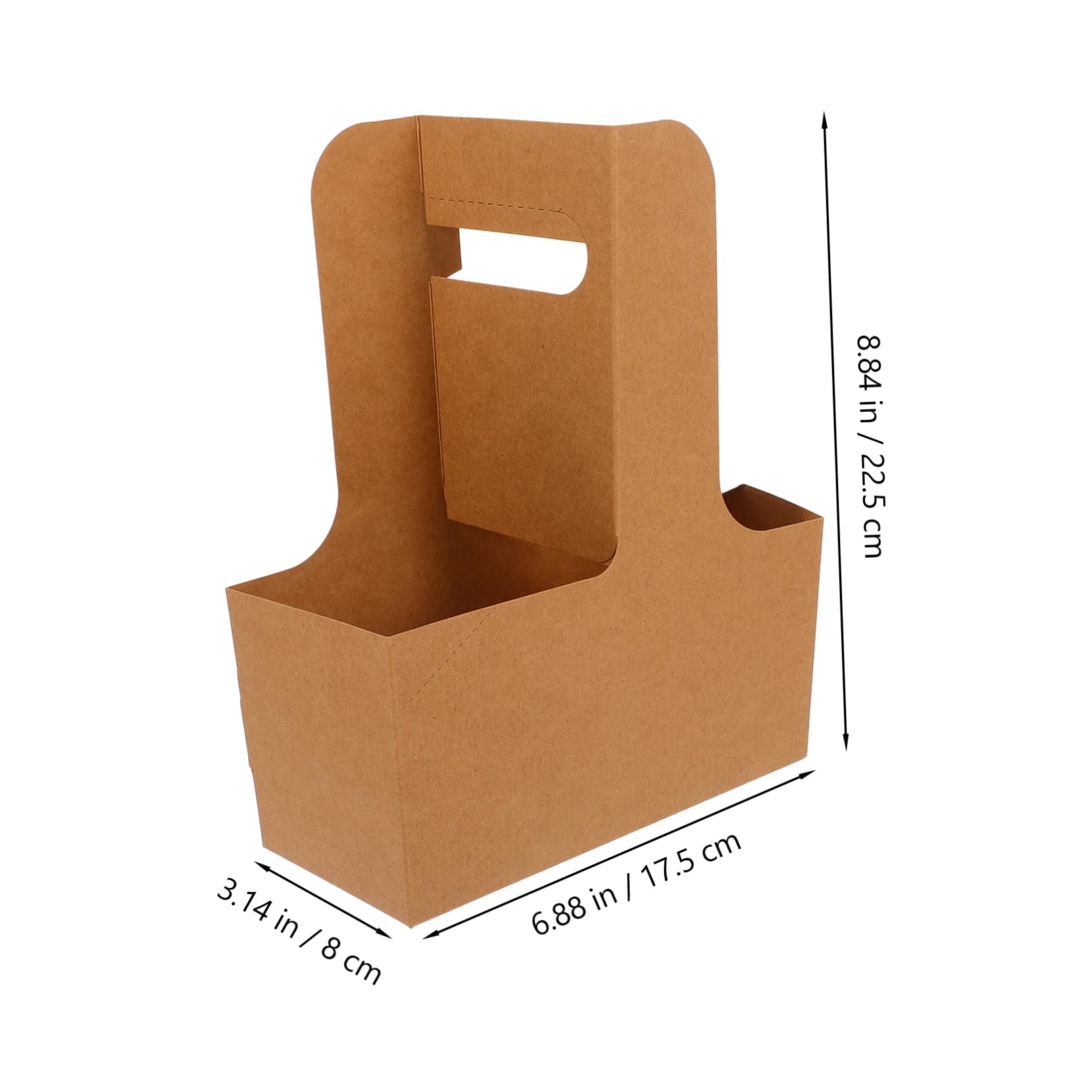 Unomor 10pcs Portable Cup Holder Holders Coffee Drink Carrier with Handle Caddy Reusable Drink Carrier Handles Tea Mug Milk 2-Cup Cupholder Serving Drink Carriers Khaki Paper