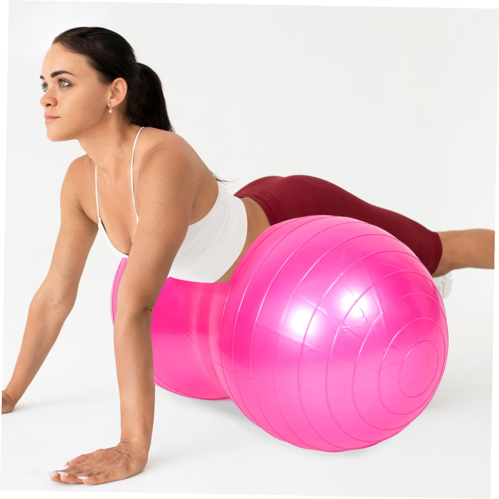 MAGICLULU Pelota de Yoga y Bomba de Aire de PVC con Forma de Cacahuete con Diseño Antiburst para Entrenamiento de Embarazo y Rehabilitación Infantil