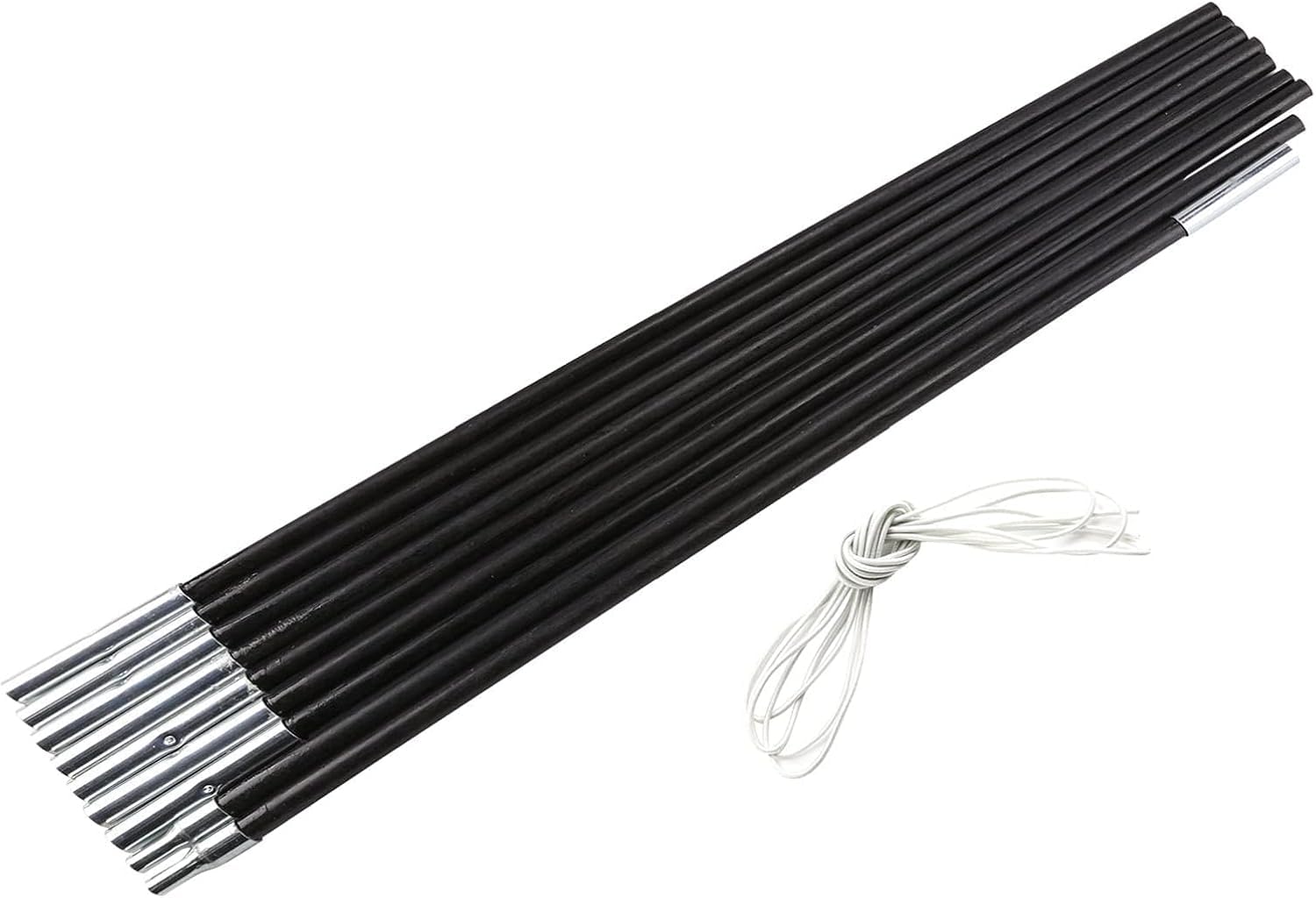 4,5 m Fiberglas Zeltstange Ersatz Zeltgestänge – Verstellbare Camping Zeltstangen mit Elastischer Schnur, Faltbare Glasfaser Zeltstangen Set für Zelt, Markise, Tarp & Outdoor Camping Zubehör
