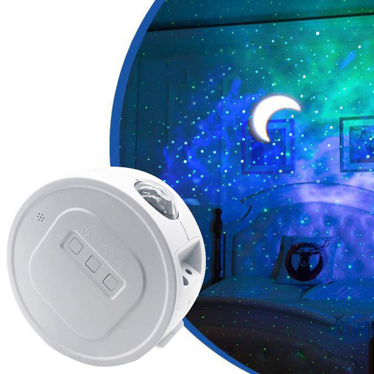EqiEchStar Projector, Starry Sky Projector,3 in 1 Ocean Wave Laser Projector w/LED Nebula Cloud& Moon, Galaxy Timer Night Light for Baby Kids Bedroom/Game Rooms/Stage/Wedding Birthday Party