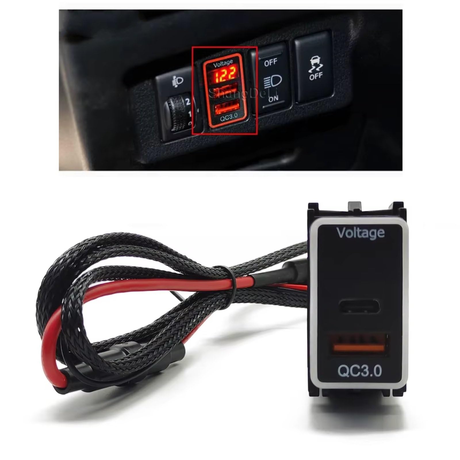 Console Presa USB Compatibile Con Nissan Per Patrol Per Y62 Per X-Trail 12V Auto Doppie Porte C PD QC3.0 Presa Rapida Adattatore Caricabatterie Adattatore Presa USB
