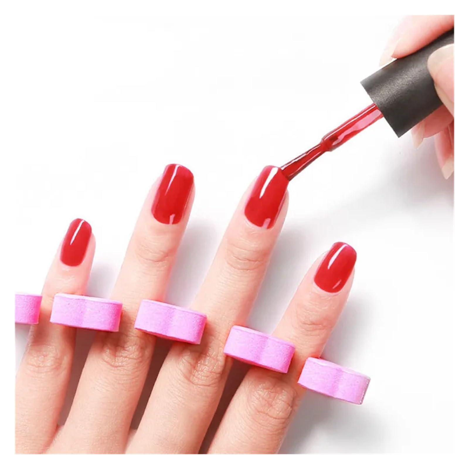 Miękkie różowe 100 szt. Separatory palców u stóp Manicure Pedicure Pielęgnacja stóp Gąbka kompresowana Narzędzia do zdobienia paznokci Odpowiednie