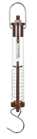 Eisco Labs Acrylic Tubular Spring Scale Dynamometer 1N/100g Capacity - Pull Scale, Force Meter