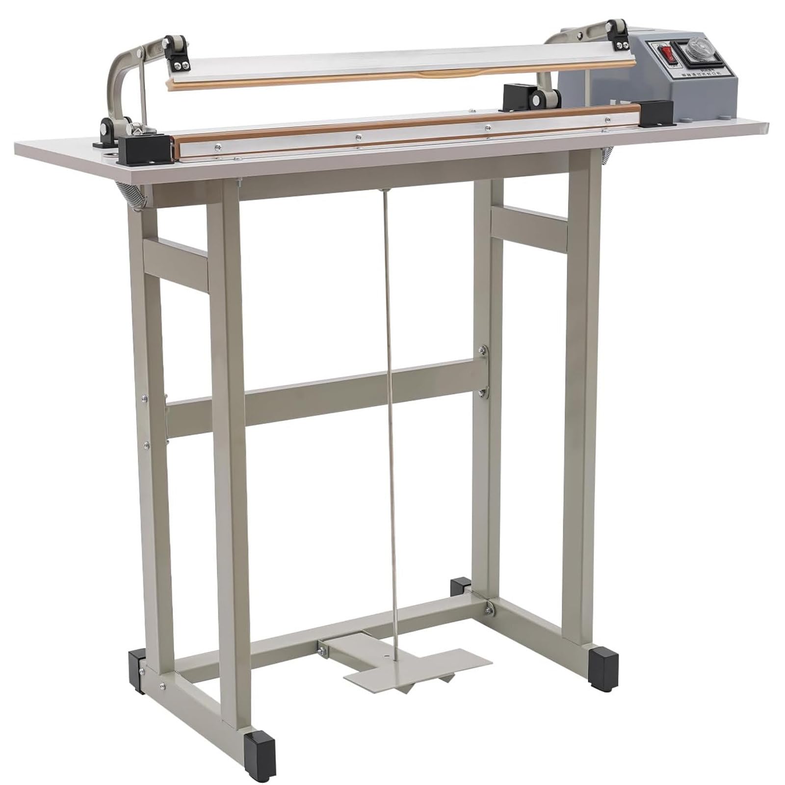 Machine de scellage thermique avec table de travail réglable, piédestal et support pour sceller et couper des sacs industriels et commerciaux