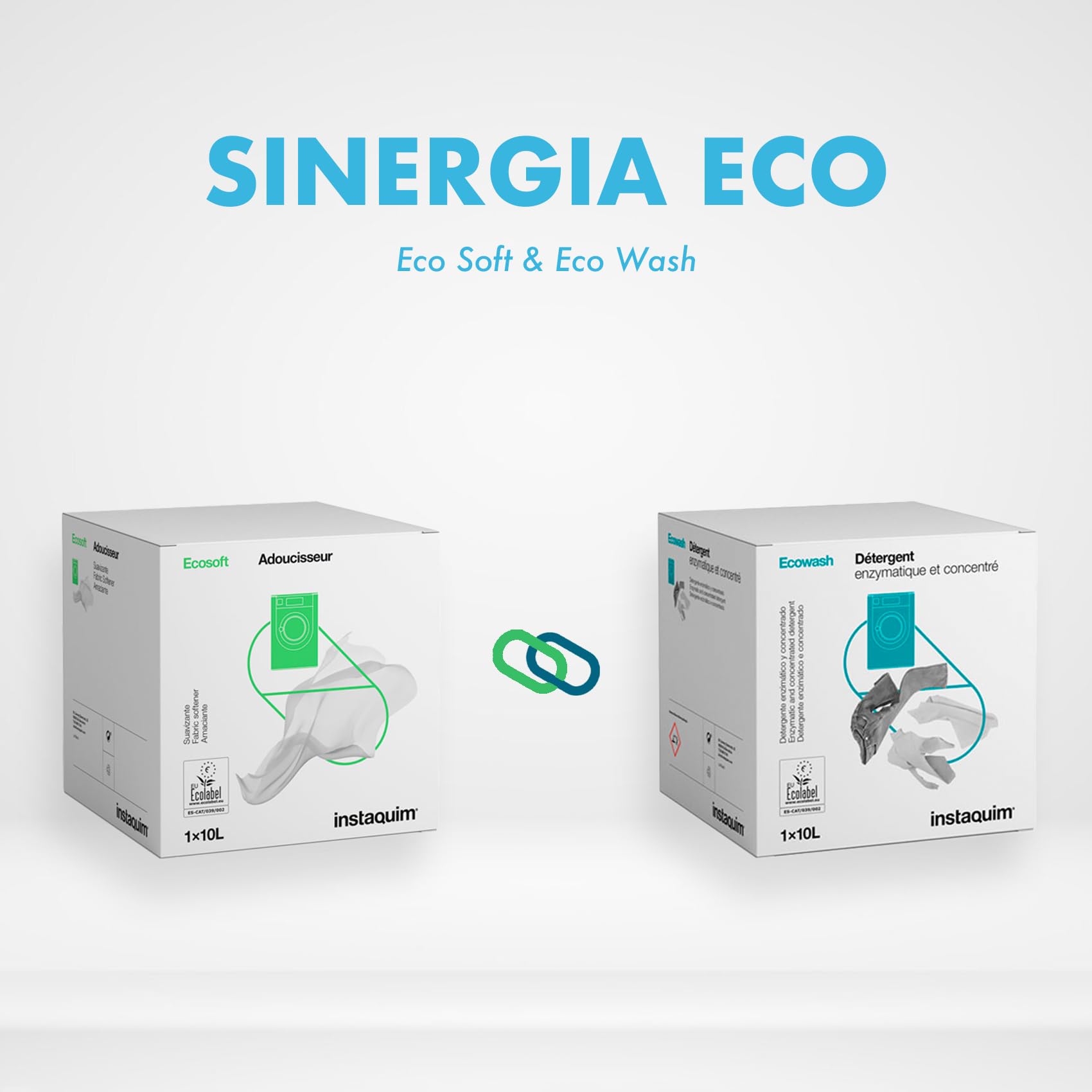 Detergente Lavadora Líquido Eco Wash 10L Bag in Box – INSTAQUIM | Detergente Enzimático Concentrado con Certificado EU Ecolabel para Lavandería Autoservicio