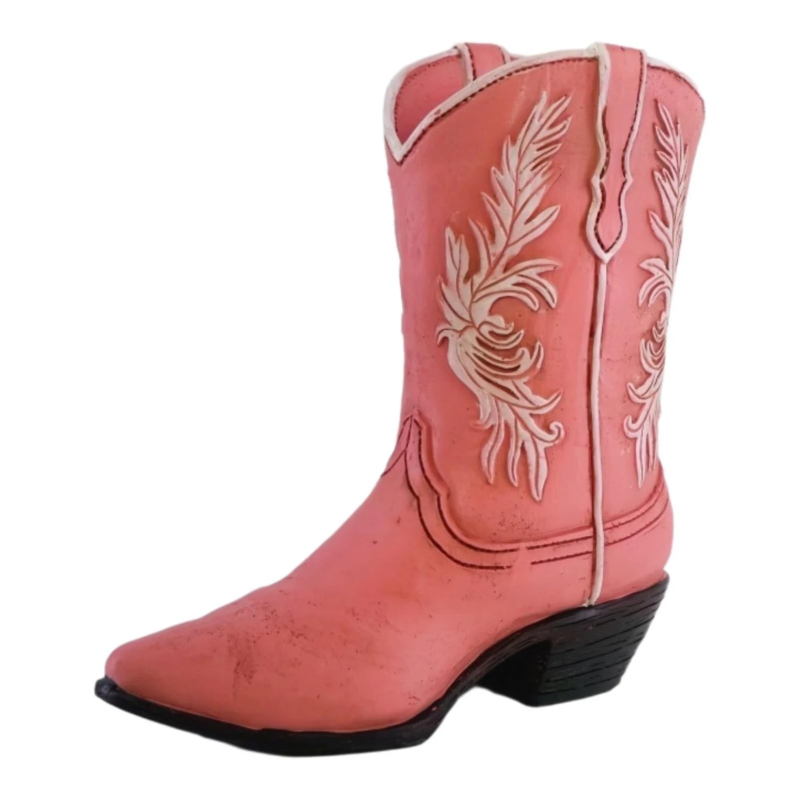 Gralara Vintage Cowgirl Boot Vase Resin Decorative Planter Western Home Decor Sculpture Resin Arrangement Vase for Floral Arrangements, Air Plants & Dried Flowers, Office Desk Ornament, Pink