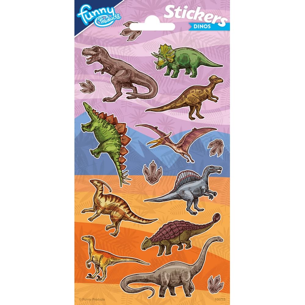 Funny Products- Dinosaurios Pack de Pegatinas, Multicolor (330172)
