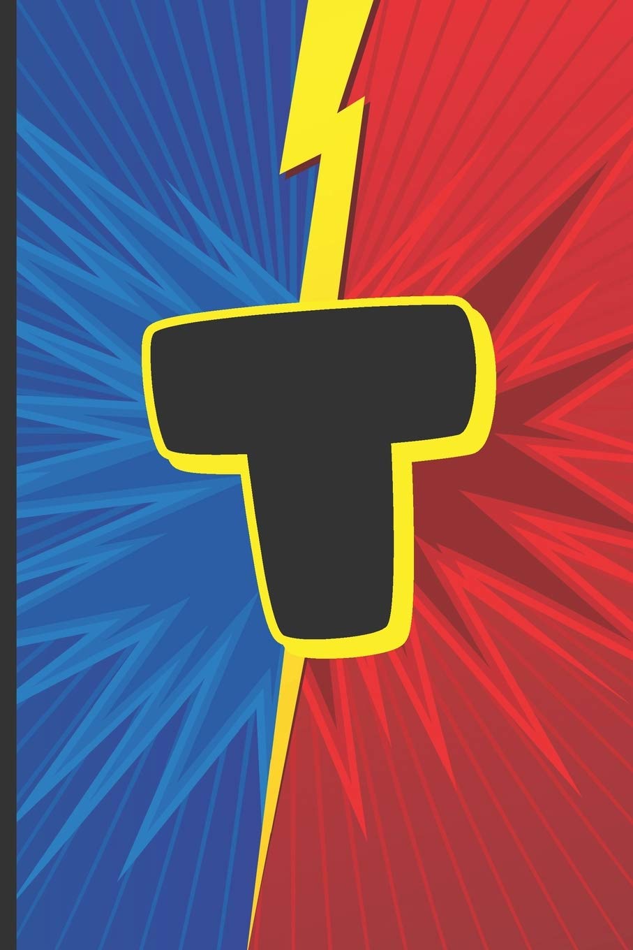 T: Superhero Monogram Initial Notebook for boys Letter T | 6" x 9" - 120 pages, Wide Ruled| Superhero, Comic, Gaming, Battle Scene