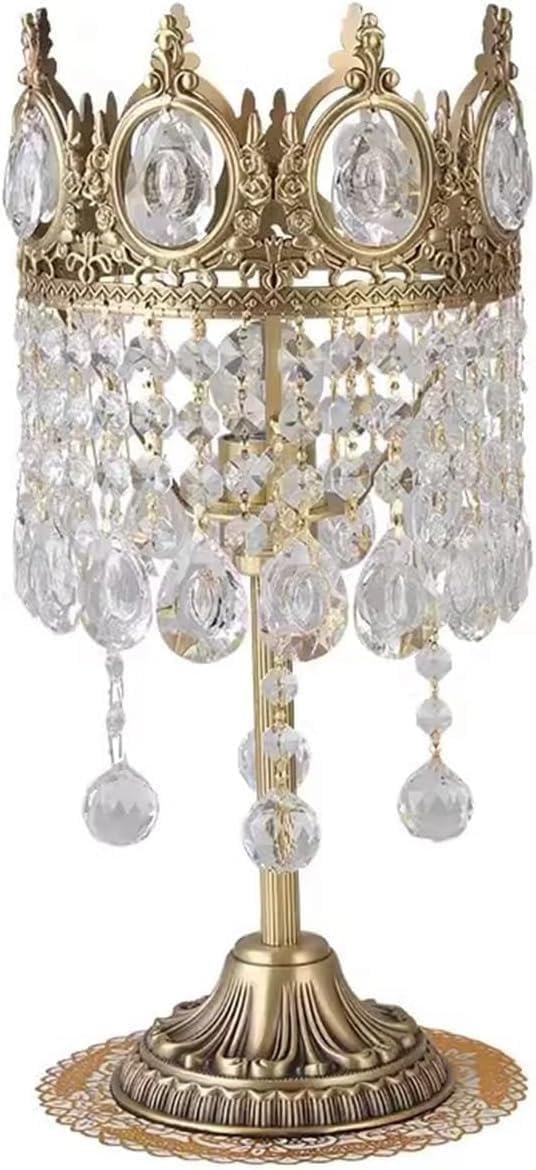DFAEEKIYO Table Lamp Crystal Living Room Crown Decoration for Bedroom Study Dining Bedside Lamps