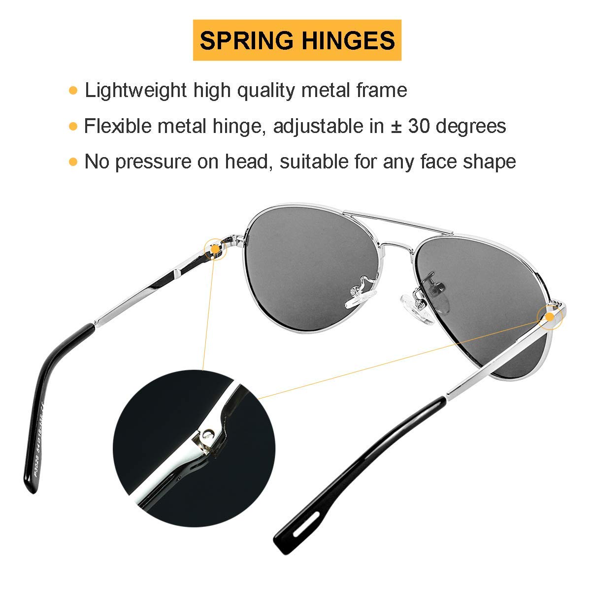 Gleyemor Polarisierte Piloten-Sonnenbrille für kleine Gesichter, Damen und Herren, 52 mm, kleine Flieger, 100 % UV-Schutz