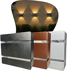 KIT 4 Luminárias Externas slim 2 frisos arandela moderna parede |DEPARTAMENT STORE (BRANCO)