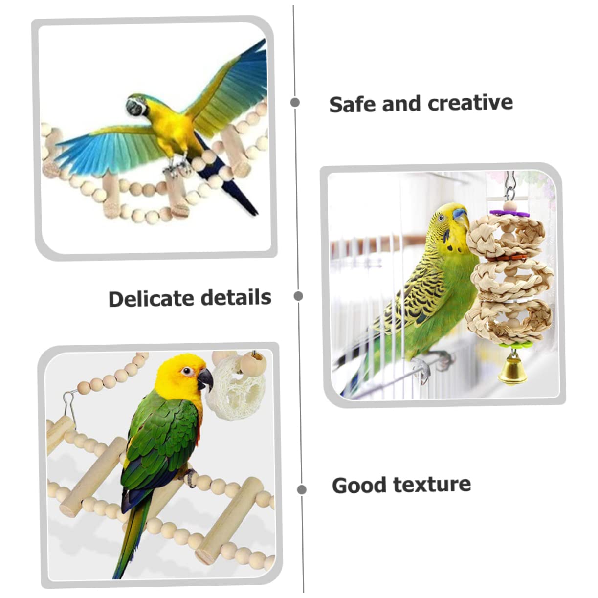 BESPORTBLE 2ensembles Échelle pour Oiseaux Jouet à pour Perroquets Perroquets Et Perruches De Et Pratique pour Cage Ou Bureau