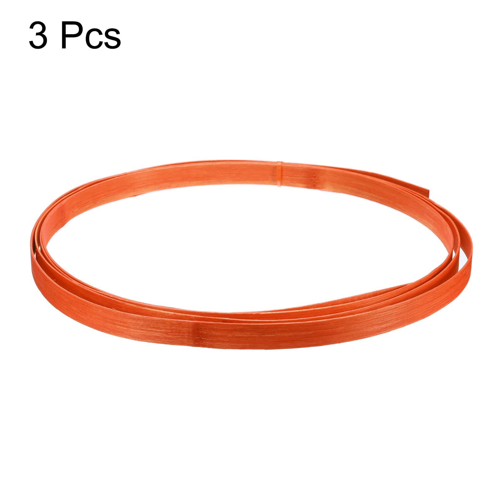 QUARKZMAN 3 Pezzi Strisce Bambù Per Intreccio, 10 Ft X 0.6" Strisce Per Artigianato Superficie Liscia Canna Piatta Per Intreccio Cesti Strisce Bambù Per DIY Artigianato (Arancione)