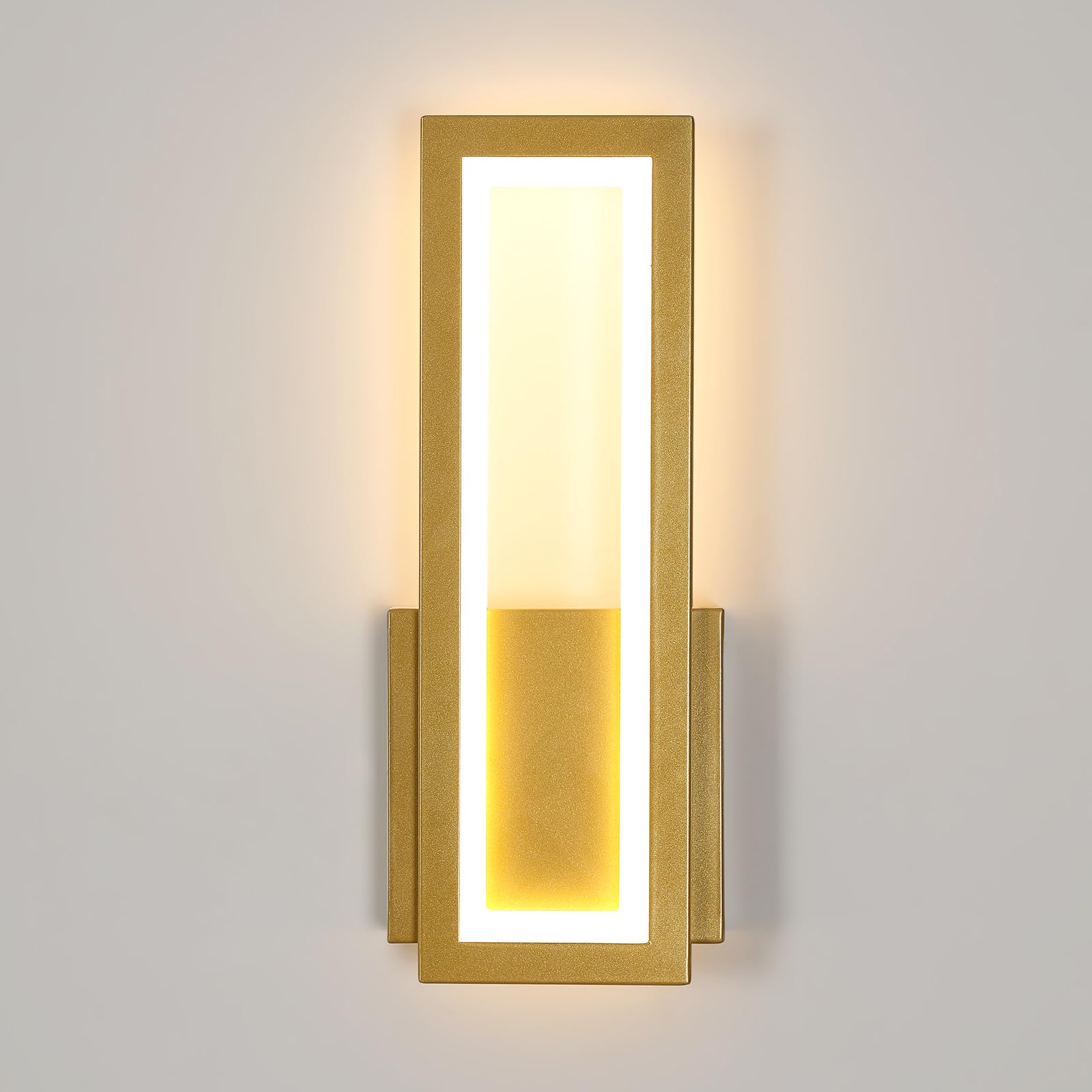 Osairous Applique LED da Parete Interno, 16W 2000LM Lampada da Parete Moderno in Acrilico, Lampada a Muro Oro Corridoio Luce Calda 3000K per Soggiorno, Camera da Letto, Studio, Balcone, 32CM