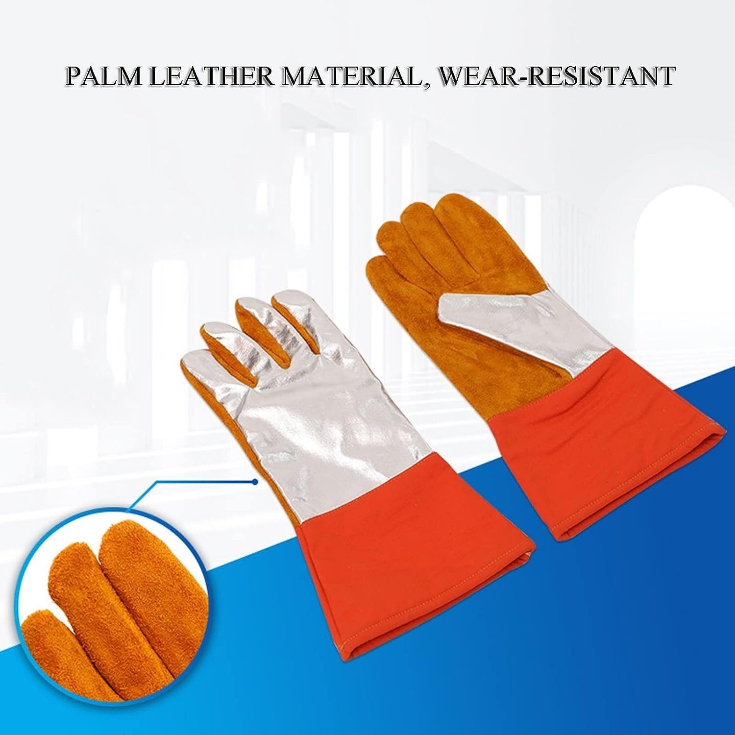 PIWINE Gartenhandschuhe, schnittfeste Handschuhe, feuerfeste Handschuhe, Kraft-Aluminiumfolie, hochtemperaturbeständige Schweißhandschuhe for Metallurgie, Herd, Grill