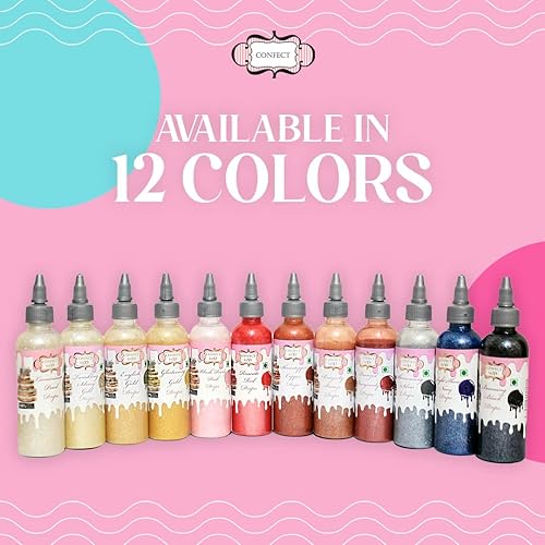 Miniatura 6 de Confect Paquete de 2 unidades para decoración de tartas, color rojo rosado y perla luminiscente para donuts, pasteles, cupcakes y postres