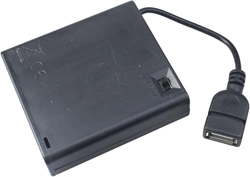 4 AA USB caja caja titular 6V negro hembra enchufe con cubierta e interruptor de encendidoapagado para coches RC luz LED