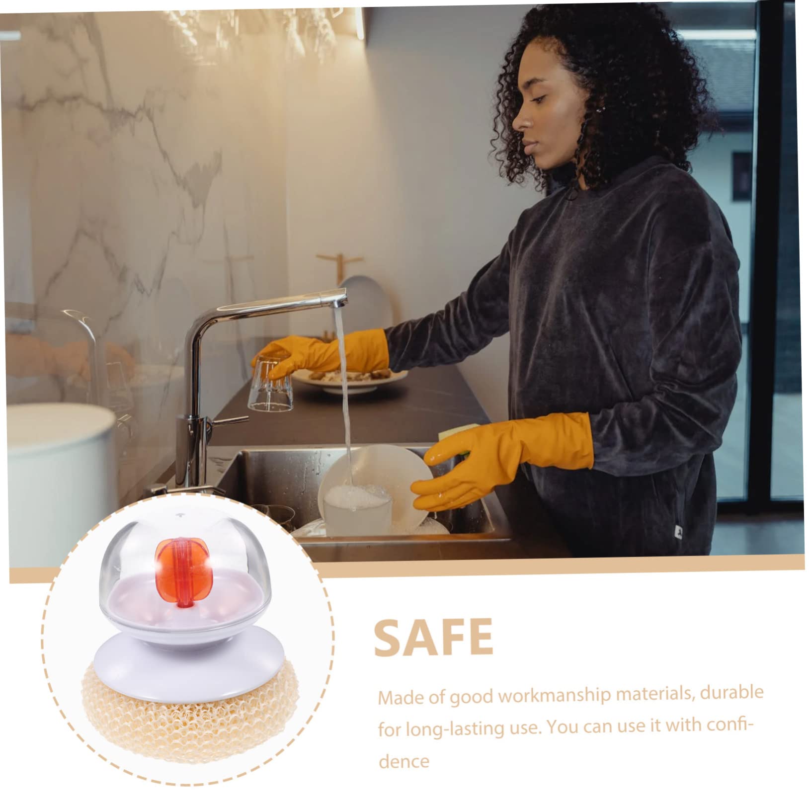 TOVINANNA Kitchen Cleaning Brush Dish Brush Pot Scrubber Handle for Dishes Pan Scrubber