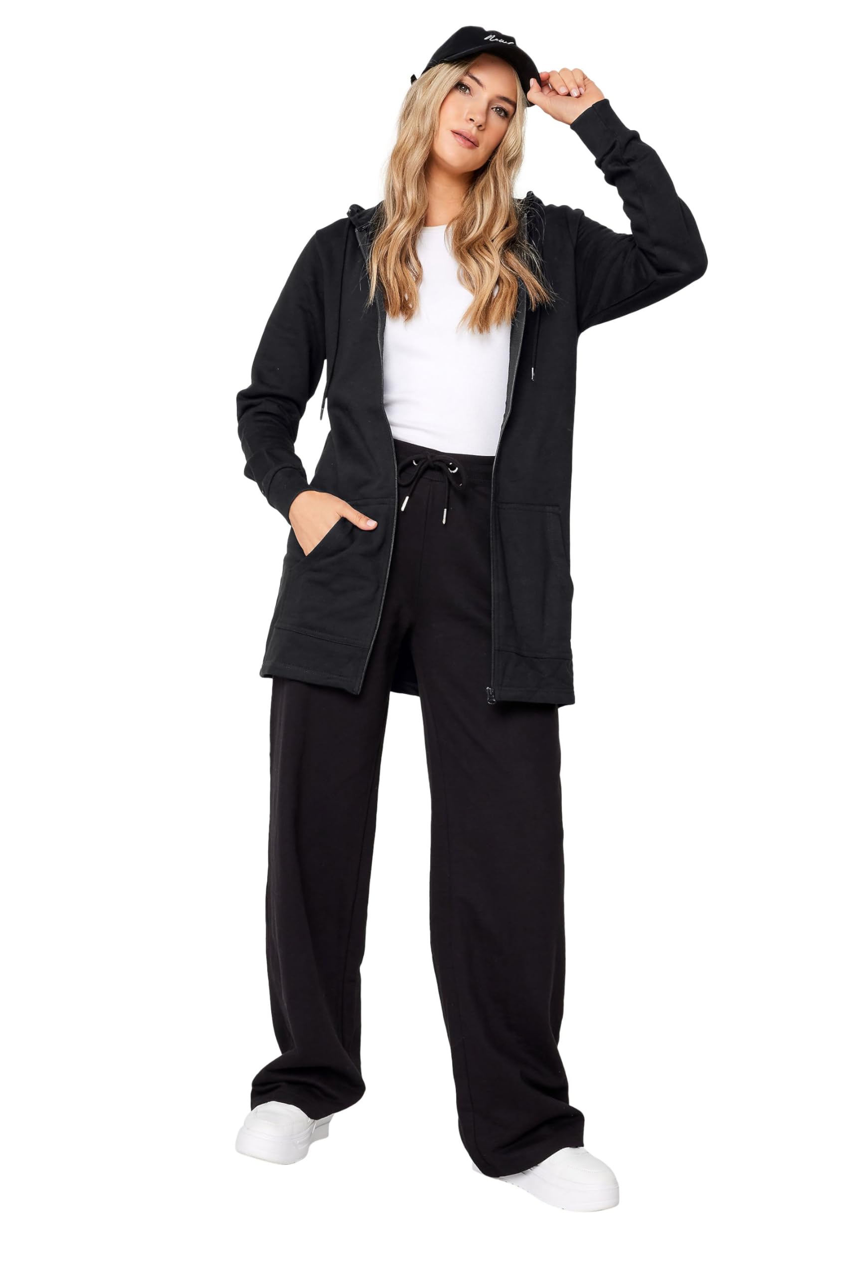 Long Tall Sally Women's Black - Lts Tall Cotton Longline Hoodie
