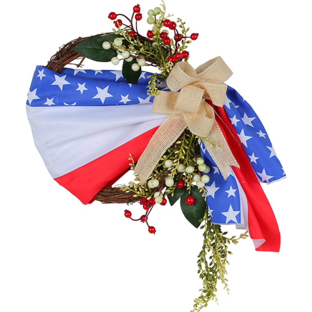 Danlai Independence Day Wreath Patriotic Decoration American 4Th Of July Wreath Festival Garland Front Door Wall Home Decor