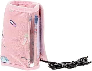 WEKAMOS Calentador de Biberón USB para Coche Funda Protectora Aislante para Botellas de Leche de Portátil para Diseño y Color Rosa