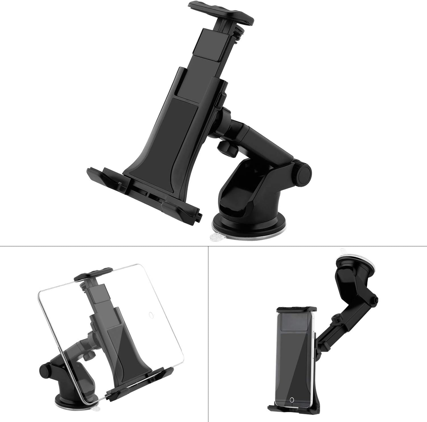 Car Holder Tablet, POMILE Windshield Dashboard Car Mount Holder strong sticky gel pad for 4.7-10 inch smartphones and tablets, such as iPhone X/8/7/6s/6 Samsung Galaxy S8/S7/S6/Note 8 and GPS.