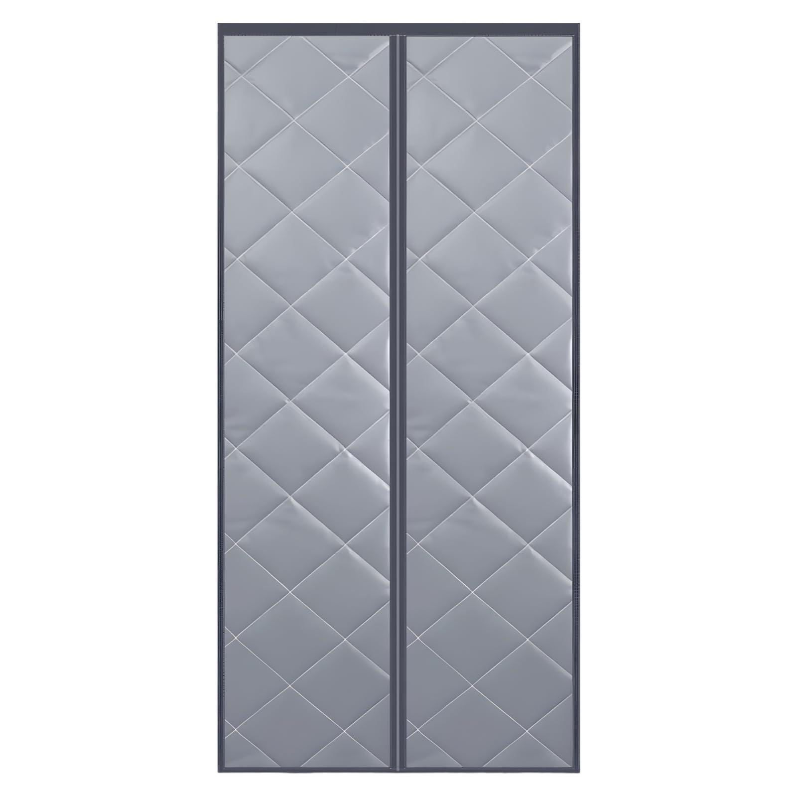 Magnetic Thermal Insulated Door Curtain Fits Door Size, Self-Closing Privacy Magnetic Screen Door, Keep Warm in Winter and Cool in Summer, Attic Door Insulation Cover (Grey, Fit Door Size 34 "× 80 ")