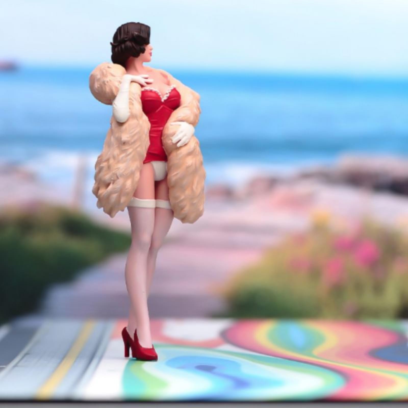 Modellfigur mit Kleid handbemalt Miniatur-Frauenfigur detailreich Dioramafiguren für Modellbauer, Hobbyisten, 1-24 Cloak Beauty