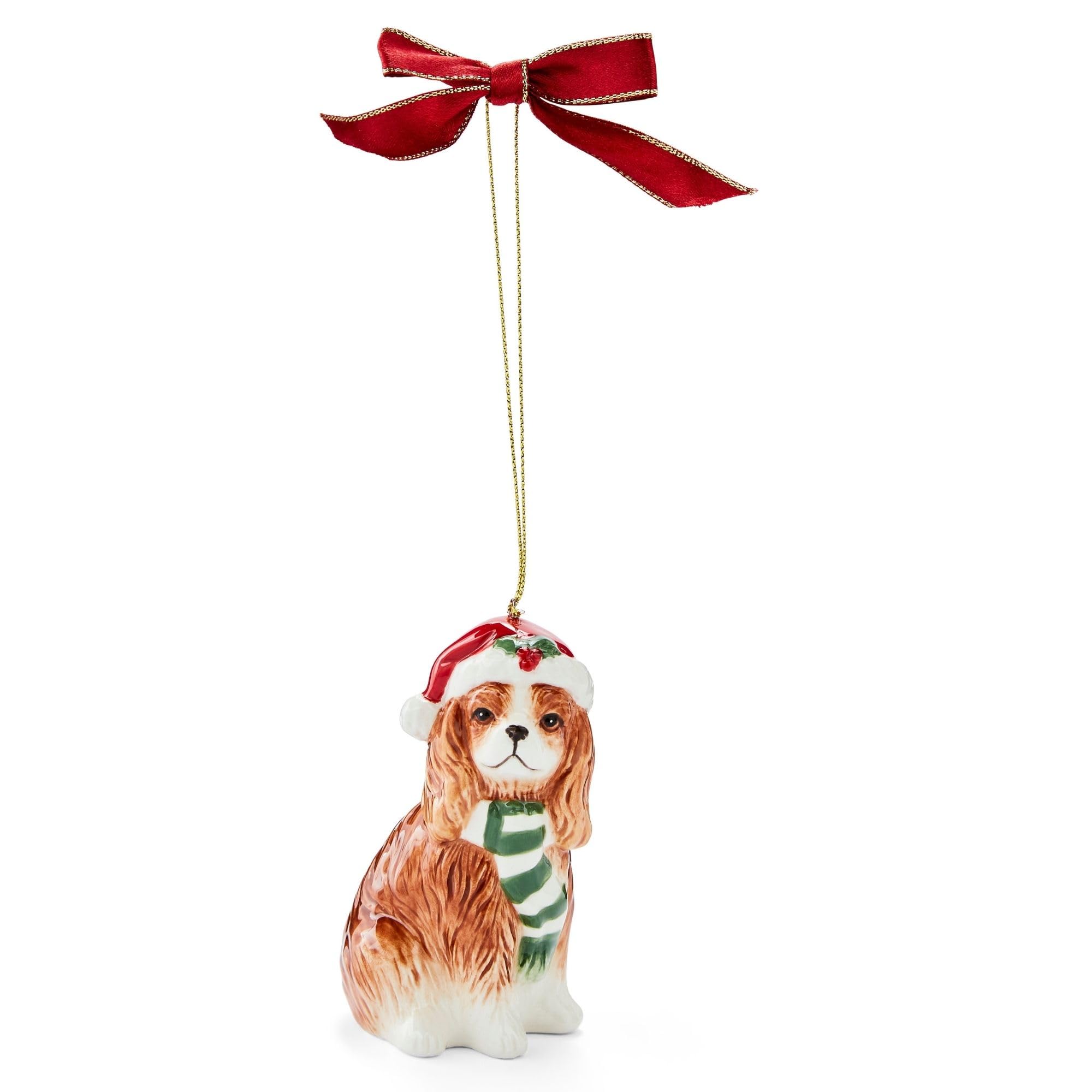 Spode Multicolored Christmas Tree Spaniel Hanging Ornament