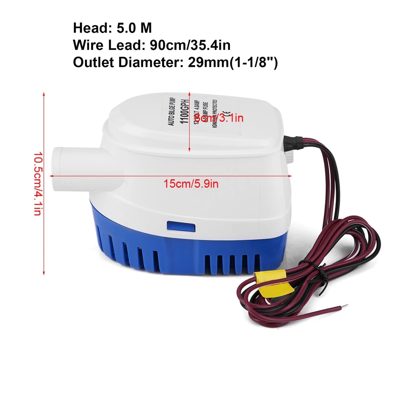 1 unidad de sentina sumergible automática for barco 1100GPH 12V