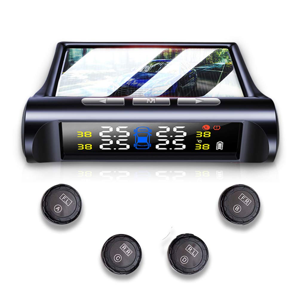 de Monitoreo de Presión de Llantas, Tpms Monitor C240 ​​ de Monitoreo de Presión de Llantas con Sensor Tpms Externo para Automóvil con Energía Solar para de Monitoreo de
