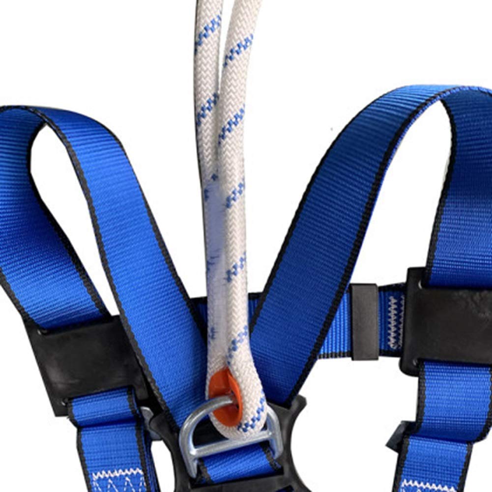 SwaYve Kits de Arnés de Seguridad, Cinturón de Seguridad de Protección Contra Caídas, Cinturón de Seguridad de Medio Cuerpo con Cuerda de Rescate para Trabajar en Alturas, Escalada en Roca/Blue/C