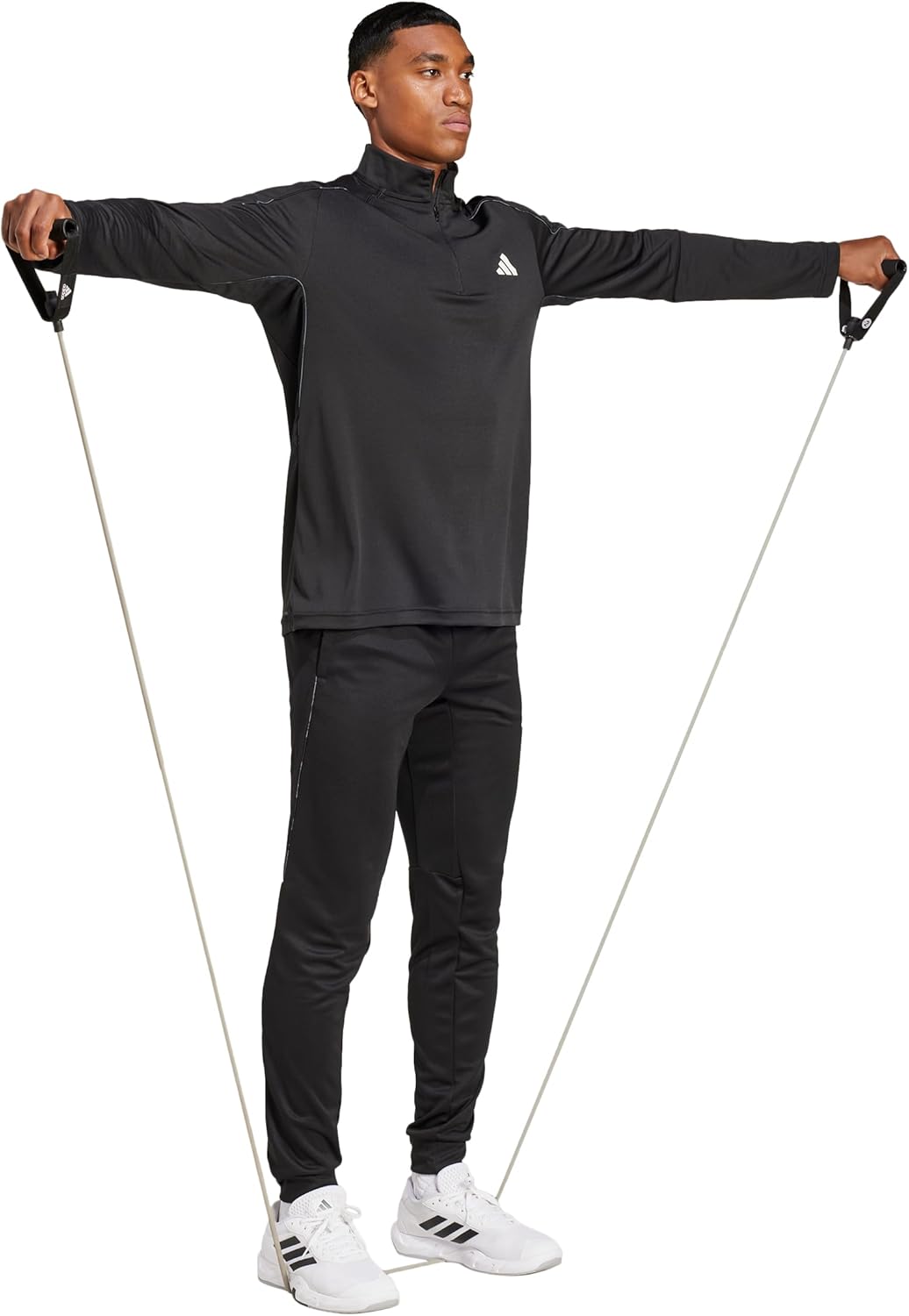 adidas Men's Train Essentials Camouflage Quarter-Zip Sweatshirt - Image 3