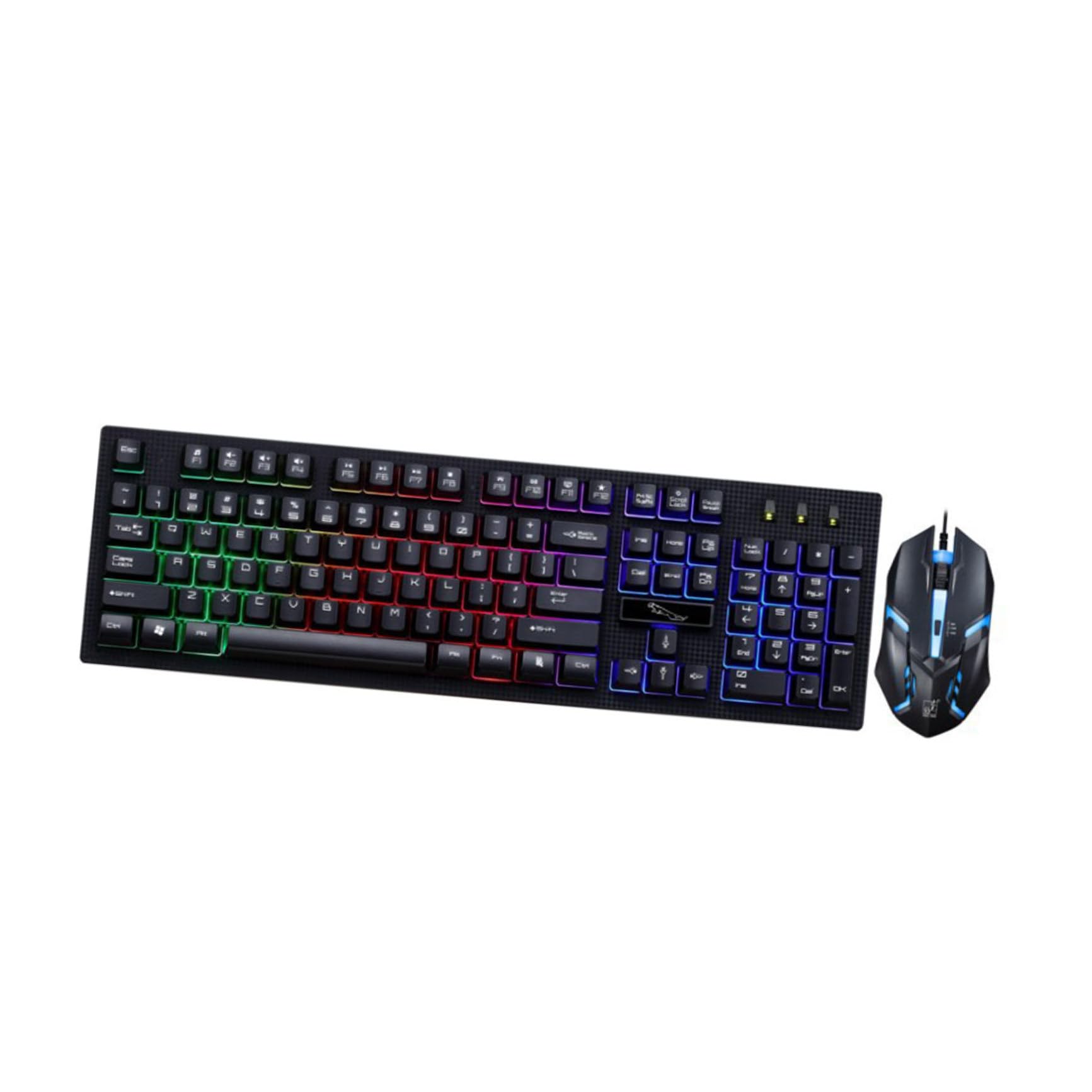 Clavier et Souris Gamer Filaire USB Lumineux Noir 104 Touches