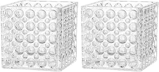 2pcs Glass Candle Holders for Aromatherapy Home Office Decor | Thickened Heat Resistant Design, Warm Romantic Atmosphere, Desktop Ornament for Daily Use, Set of Two
