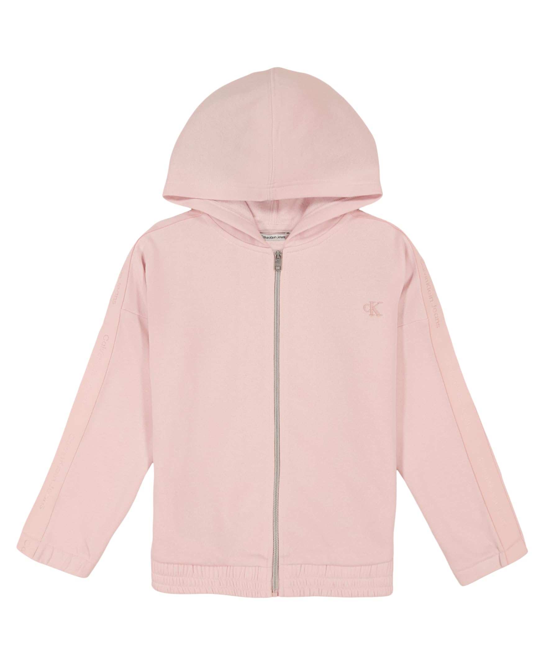 Calvin Klein Girls' Full-Zip Fleece Hoodie Sweatshirt with Front Pockets