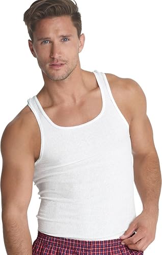 Hanes Ultimate Men's 7-Pack ComfortSoft Tank, White, Small