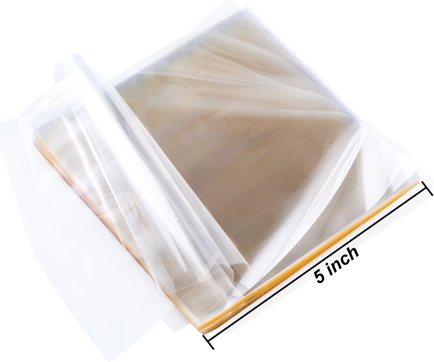 Resinta 300 Sheets Caramel Candy Wrappers Clear Non-stick Candy Cellophane Wrappers for Soft Cadies and Caramels, 5 Inch by 5 Inch (300)