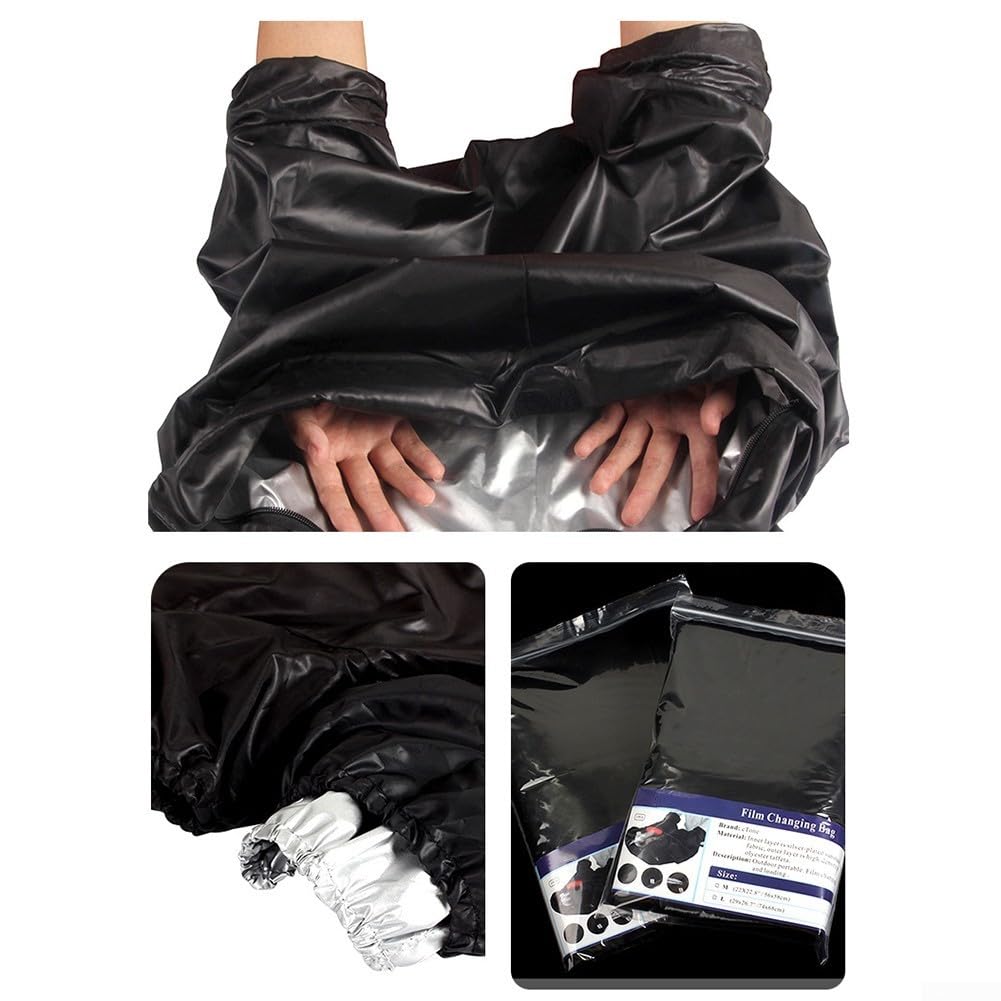SPORTARC Darkroom Bag Borsa per il cambio pellicola, a doppio strato, per camera oscura portatile, per pellicola da 35 mm e 120 mm (nero, L)