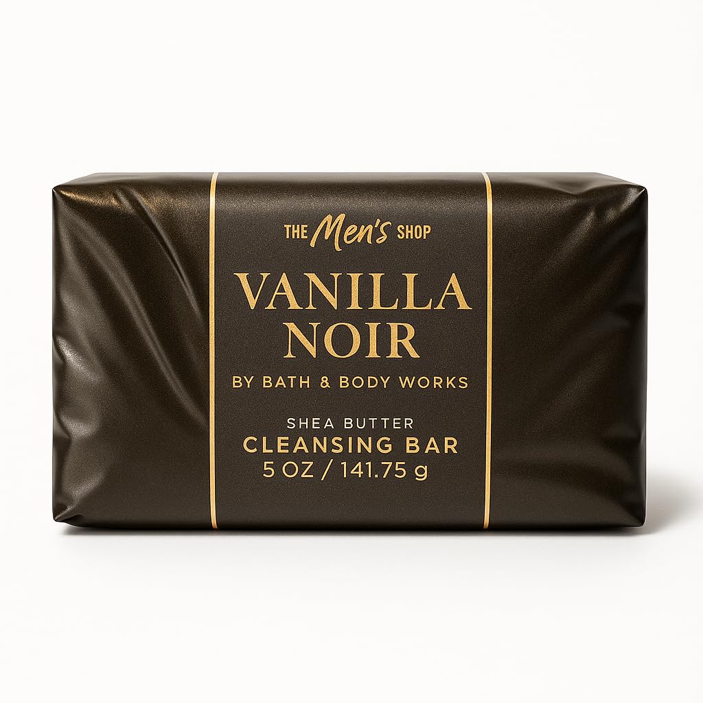 Bath & Body Works Vanilla Noir Shea Butter Cleansing Bar – 3 Pack – Vanilla Bean, Amber & Sandalwood Scent – 5 oz Each