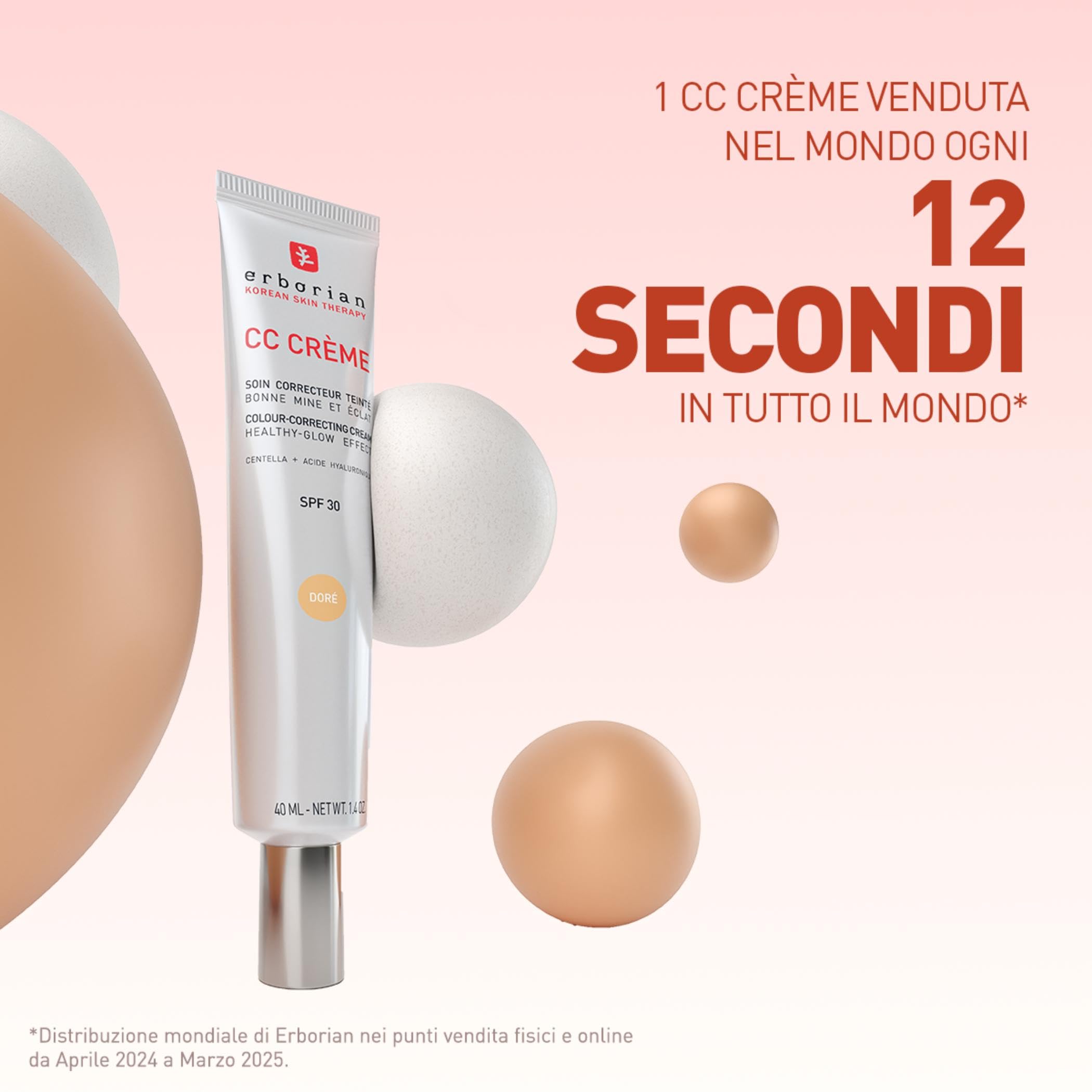 Erborian - CC Crème alla Centella Asiatica - Crema Viso Illuminante ad Alta Definizione e Trucco - Protezione Solare SPF 30 - Cosmetica Coreana