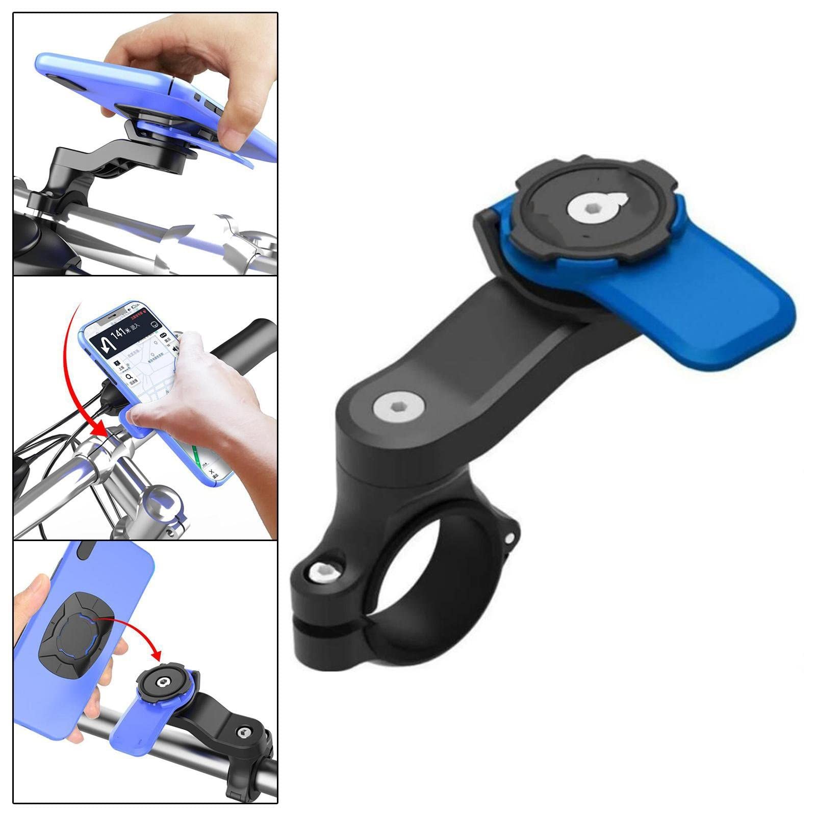 SCOOVY Porta Cellulare Antiurto Moto Manubrio per Telefono Supporto per Telefono Rotazione A 360 ° Parti di Modifica della Staffa di Navigazione GPS Regolabili