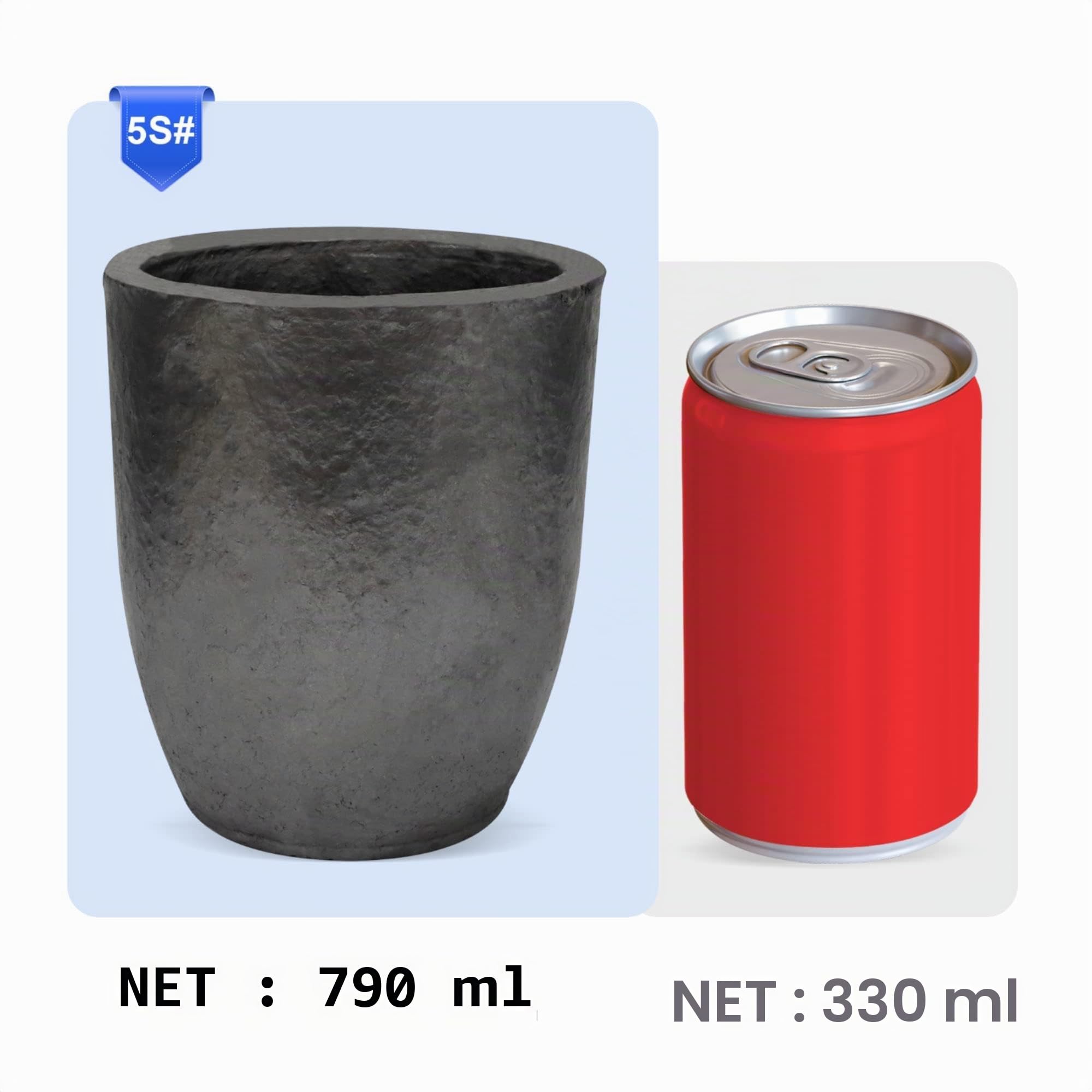 Crucible en graphite #5s (7 kg) pour métal fondu fonte refining or cuivre argent laiton aluminium