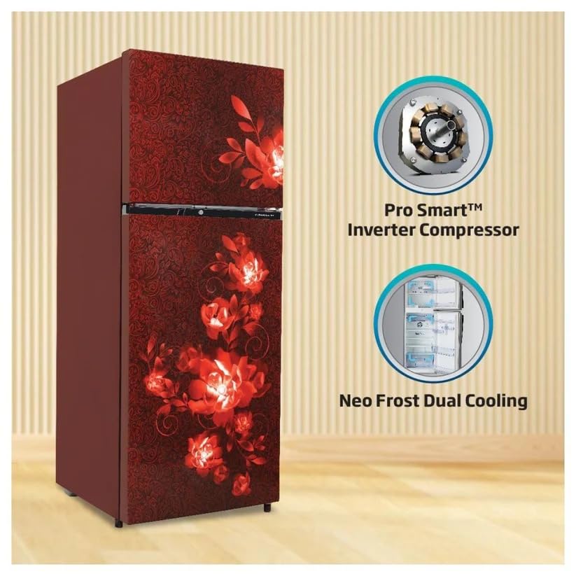 Image of Voltas Beko RFF295D /W0CWR0I0000GD 250L 2 Star Frost Free Double Door Refrigerator Celin Wine