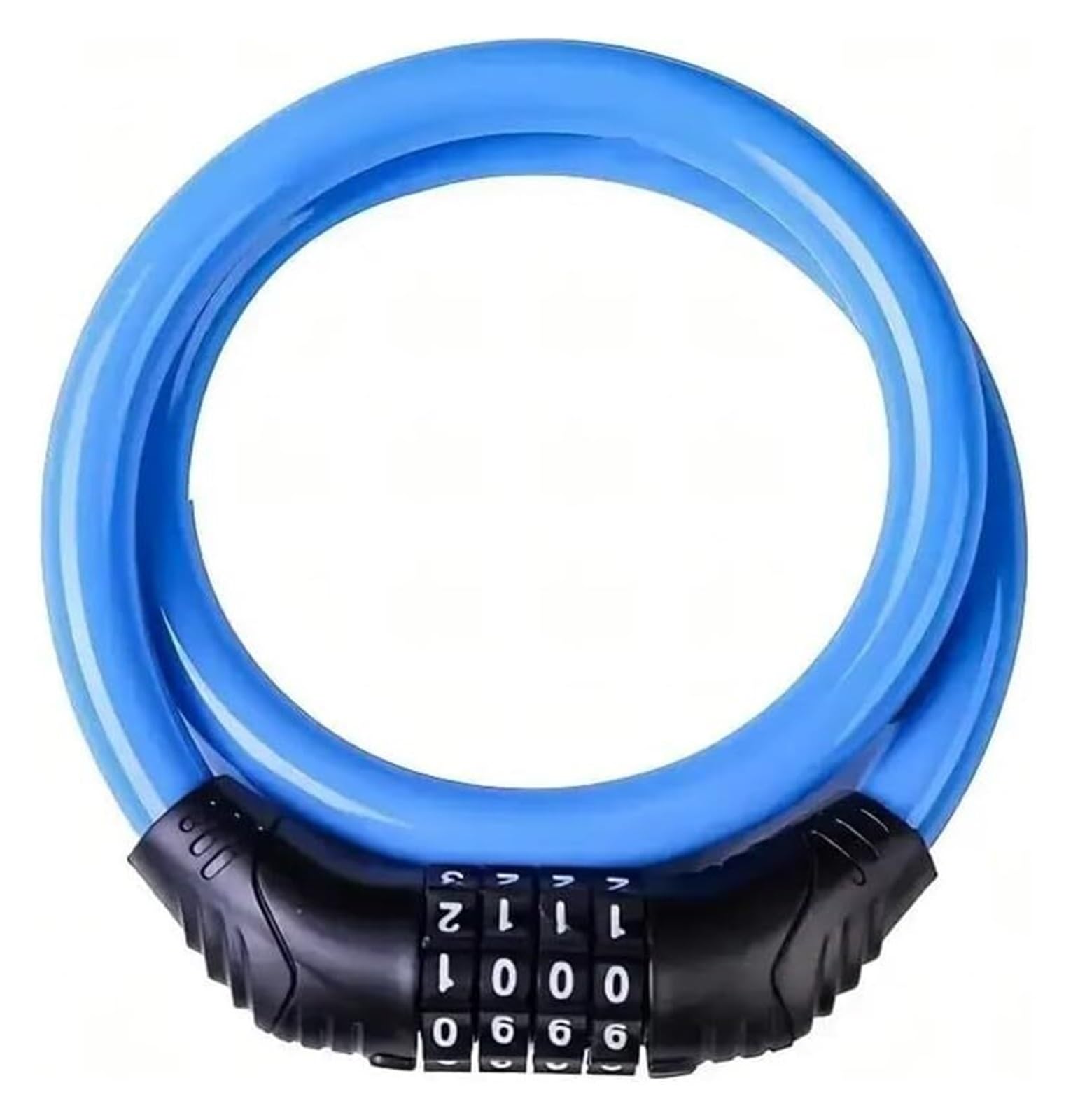 Giveduno Blu Bicycle Lock, Combination Cable Lock 4-Digit Resettable Steel Pvc Coated Multicolor