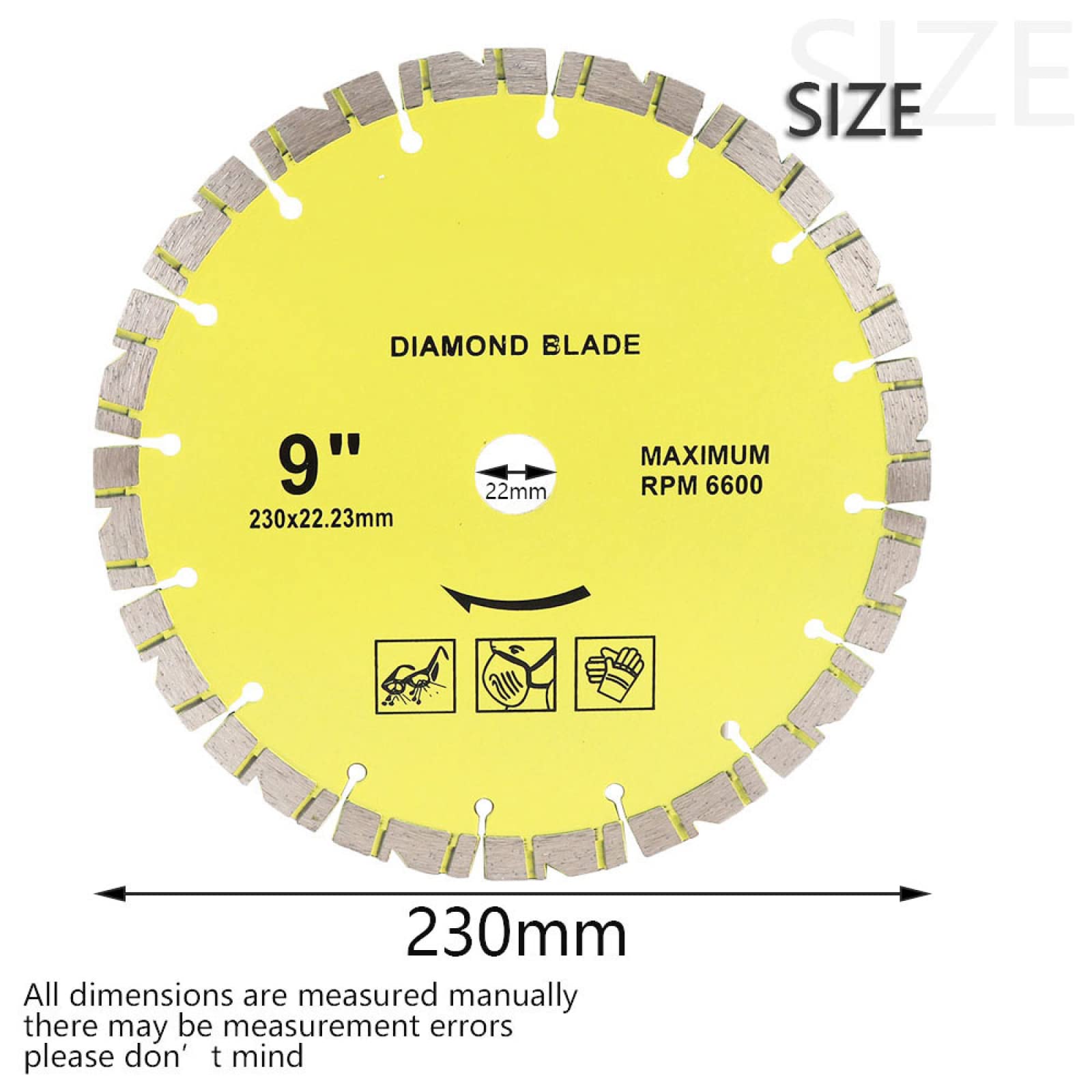 Diamentowa tarcza szlifierska, tarcza szlifierska 115/125/180/230mm Diamentowa tarcza tnąca Super cienka do marmuru, betonu, gresu porcelanowego do przecinarek Narzędzie tnące(230 x 22.23mm)