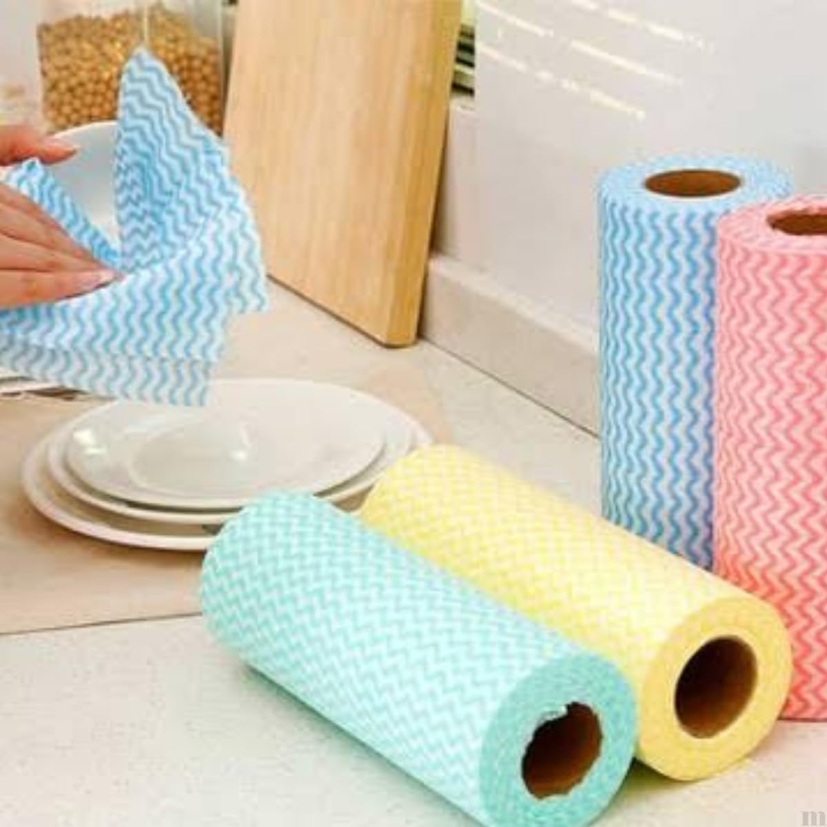 Lüks Temizlik ve Toz Bezi - İz Bırakmayan Özel Dokulu - 25 cm *30 cm Kare Form - Tüm Yüzeyler İçin Uygun- 50 parça bez