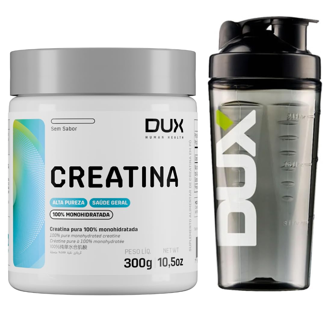 Combo 2x DUX Creatina Monohidratada Pote 300G Dux Nutrition + Coqueteleira em promoção! Veja a oferta e mais achadinhos de Vitaminas & Suplementos 4 Hoje é o melhor dia para comprar Combo 2x DUX Creatina Monohidratada Pote 300G Dux Nutrition + Coqueteleira com aquele preço maroto! Promoção! Aproveite a oferta! 4