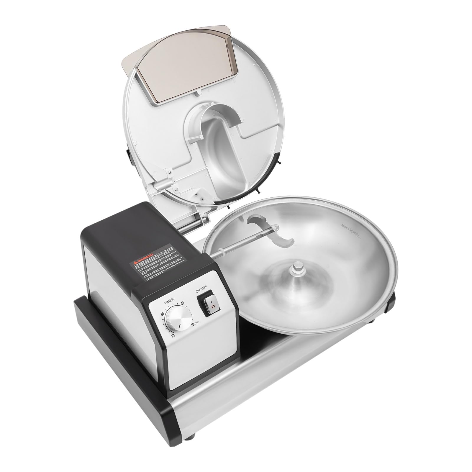 Professionelle Küchenmaschine 5L 250W, 1500U/min Edelstahl Lebensmittelzerkleinerer, 45,4kg/h EU-Stecker für Gaststätten Hotpot-Restaurants Kantinen Silber