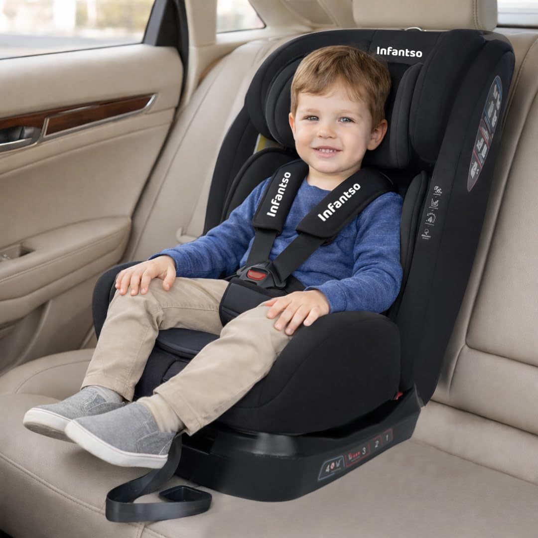 Infantso Cruise-ON Recliner Baby Car Seat | Forward Facing Car Seat for Baby & Kids, New Born to 12 Years, 4-Adjustable Recline Levels, Adjustable Headrest with 3-Point Safety Harness (Black)-image-42